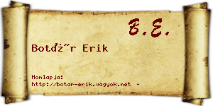 Botár Erik névjegykártya