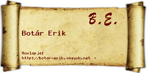 Botár Erik névjegykártya